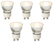 Conjunto de 5 lâmpadas LED GU10 reguláveis 35mm 4W 200 lm 2700K