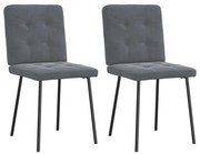 vidaXL Cadeiras de jantar 2 pcs veludo cinzento-escuro