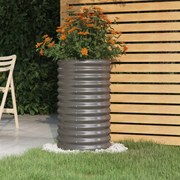 vidaXL Vaso/floreira de jardim aço galvanizado 40x40x68 cm cinza