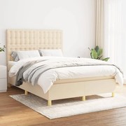 Cama com molas/colchão 140x190 cm tecido cor creme