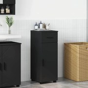 vidaXL Armário de Banheiro com gaveta com porta Preto 30 x 35 x 80 cm