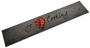 vidaXL Tapete de cozinha lavável 60x300 cm veludo texto cooking