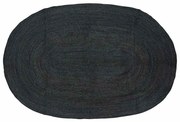 vidaXL Tapetes de área Oval Preto 152 x 245 cm Juta