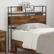 vidaXL Cabeceira de armazenamento com cabeceira Carvalho fumado 80 cm