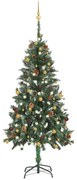 vidaXL Árvore de Natal artificial pré-iluminada c/ bolas 150 cm