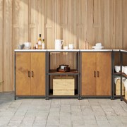 vidaXL Conjunto de Armazenamento de Cozinha 3 pcs Ferro Enferrujado