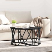 Mesa de Centro vidaXL Preta de Carvalho 80x80x42 cm em Madeira de Engenharia