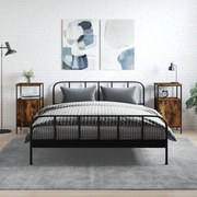 vidaXL Mesas cabeceira 2pcs 41x31x80cm deriv. madeira carvalho fumado
