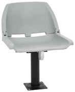 vidaXL 2 pcs conj. assento barco dobrável s/ almofada 48x51x41cm cinza