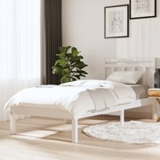 vidaXL Estrutura de cama 90x200 cm pinho maciço branco