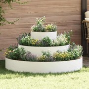 vidaXL Conjunto de Jardineiras em Aço Branco