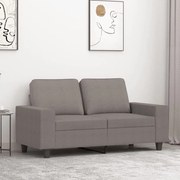 vidaXL Sofá de 2 lugares tecido 120 cm cinzento-acastanhado