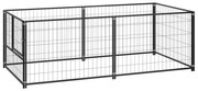 vidaXL Canil para cães 200x100x70 cm aço preto