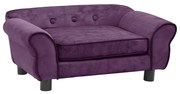 vidaXL Sofá para cães 72x45x30 cm pelúcia bordô