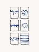 Copos artesanais Deco' Blu, conjunto de 6