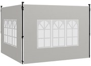 Outsunny Conjunto 2 Paredes Laterais Tendas Janelas Transparentes Resistente Intempéries 3x3m 3x6m 293x193cm Branco | Aosom Portugal