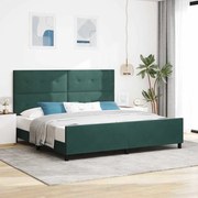 Estrutura de Cama vidaXL Verde Escuro 200x200 cm Veludo