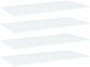 vidaXL Prateleiras p/ estante 4 pcs 100x50x1,5cm contraplacado branco