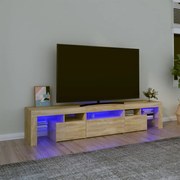 Móvel de TV com luzes LED 200x36,5x40 cm carvalho sonoma