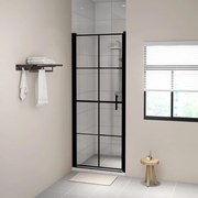 vidaXL Portas de chuveiro vidro temperado 81x195 cm preto