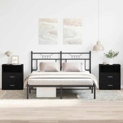 Cabeceiras vidaXL 2 unidades Carvalho Preto 50x32x60cm Madeira de Engenharia
