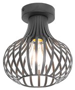 Candeeiro de teto moderno preto 18 cm - Saffira Moderno