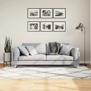 vidaXL Tapete shaggy de pelo alto PAMPLONA 140x200 cm creme e preto