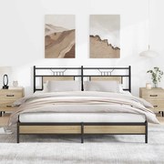 vidaXL Estrutura de cama sem colchão 183x213 cm carvalho sonoma