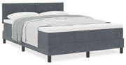 Cama Box com Colchão vidaXL Cinza Escuro 140x200 cm Veludo
