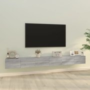 vidaXL Conjunto móveis de TV 3 pcs madeira processada sonoma cinza