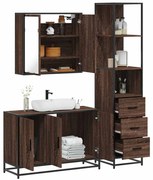 vidaXL 3 pcs conj. móveis WC derivados madeira cor carvalho castanho