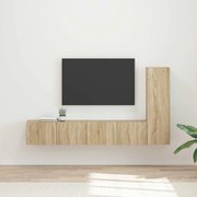 vidaXL Conjunto de móvel de TV Montado na parede 3 pcs Carvalho Sonoma