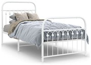 Estrutura de cama com cabeceira e pés 90x200 cm metal branco