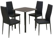 vidaXL Conjunto 5 pcs de mesa de jantar e cadeiras preto