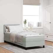 vidaXL Cama Box com colchão Cinzento-claro 80 x 200 cm Veludo