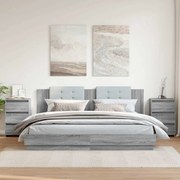 vidaXL Mesas cabeceira 2 pcs 40x35x62,5 cm madeira proc. sonoma cinza
