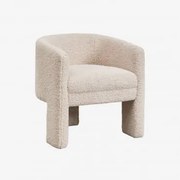 Cadeira De Jantar Com Braços Estofada Irati Chenille Creme Bege - Sklum