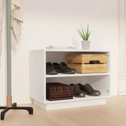vidaXL Sapateira 60x34x45 cm madeira de pinho maciça branco