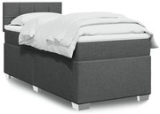 vidaXL Cama com molas/colchão 80x200 cm tecido cinzento-escuro