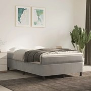 Cama boxspring c/ colchão 120x200 cm veludo cinzento-claro