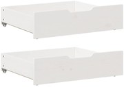 vidaXL Gavetas para cama 2 pcs 65x55x17 cm pinho maciço branco