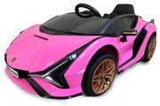 Carro eletrico crianças Lamborghini Sian 12V Ecrã MP4 2.4G Rosa