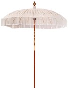 vidaXL Guarda-sol Outros Creme x 250 cm Algodão e madeira sólida