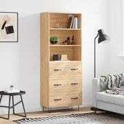 vidaXL Armário alto 69,5x34x180 cm derivados de madeira cor sonoma