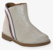 Botas com fecho em pele, para bebé  dourado