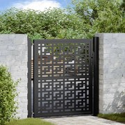 vidaXL Portão de jardim 105x106 cm design cruzado de aço preto