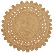 vidaXL Tapete Castanho Ø 210 cm Juta