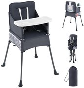 Cadeira alta para bebês e crianças pequenas 4 em 1, cadeira infantil conversível com cinto de segurança, bandeja ajustável e removível, cinza