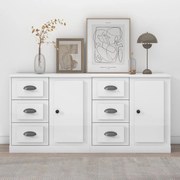 vidaXL Aparadores 2 pcs derivados de madeira branco brilhante
