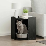 vidaXL Abrigo para Caixa de Areia para Gatos Carvalho Preto